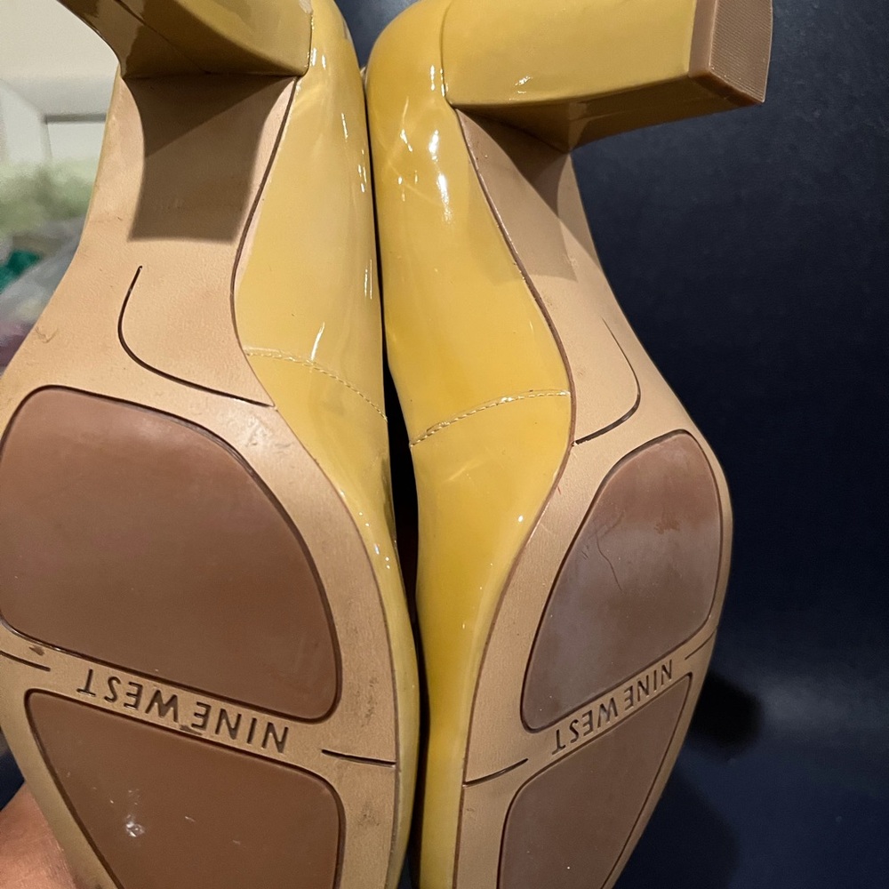 Nine West Yellow Patent Leather Heels